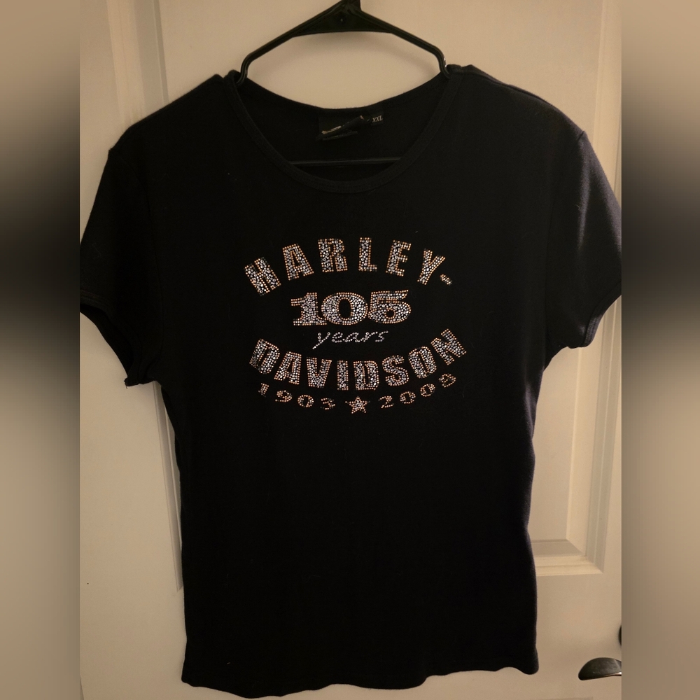 Harley-Davidson Black Tee with 105 Years Design